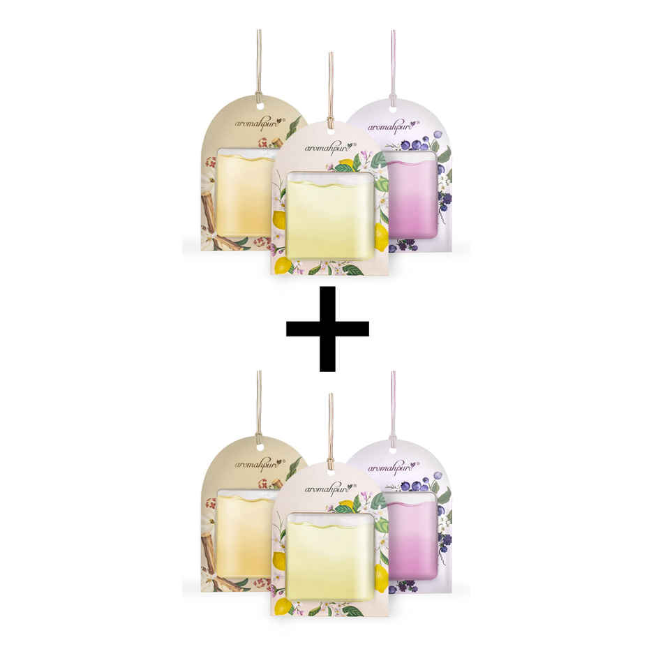 Aromahpure Gel Wink Car Perfume - Lemon | Sandalwood | Berry | Pack of 3 | 30 Days Combo