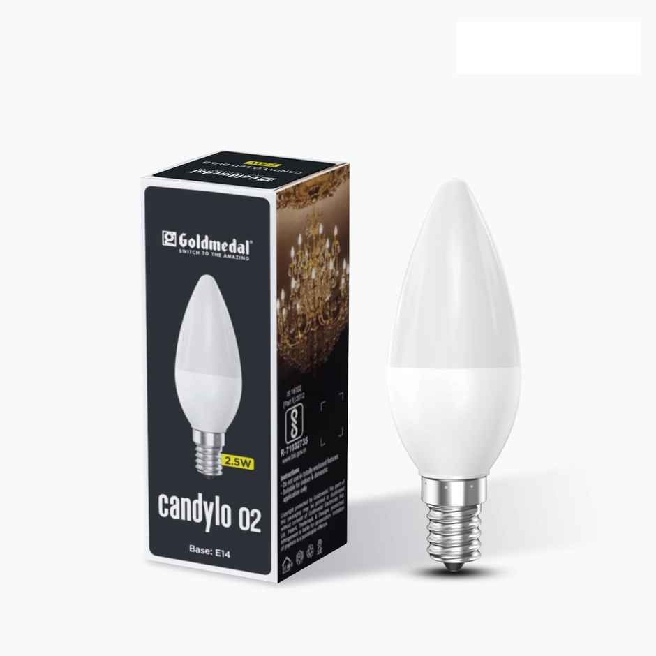 Goldmedal Candylo 02 2.5W Diffused Candle Bulb | 225 Lumens | 3000K | Warm White
