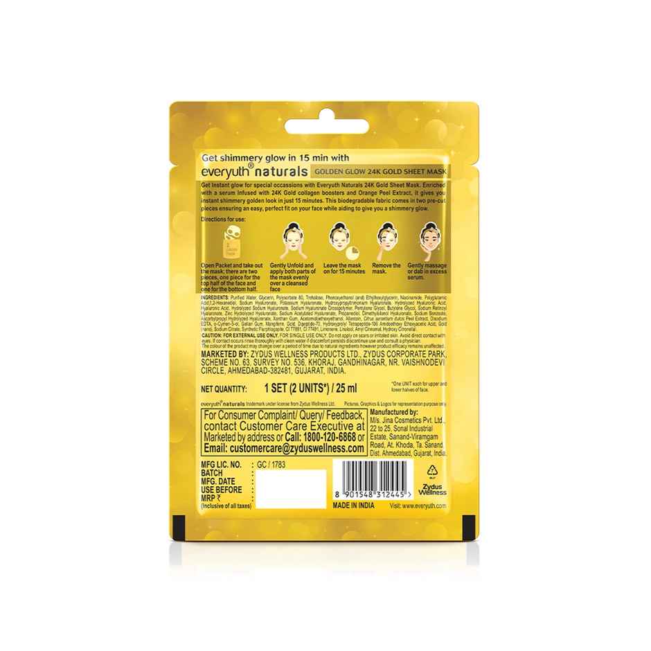 Everyuth Naturals Golden Glow 24K Gold Sheet Mask