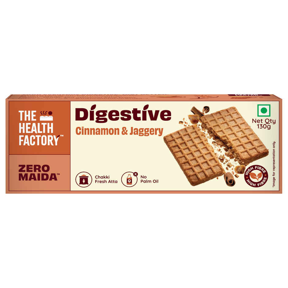 The Health Factory Zero Maida Digestive Biscuits | Cinnamon & Jaggery