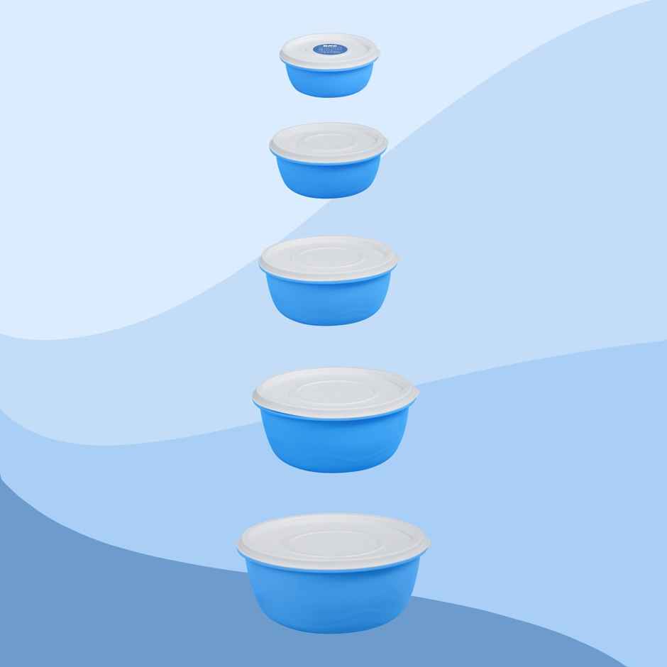 BAY6 Round Container Set With Lid - Blue 5pcs