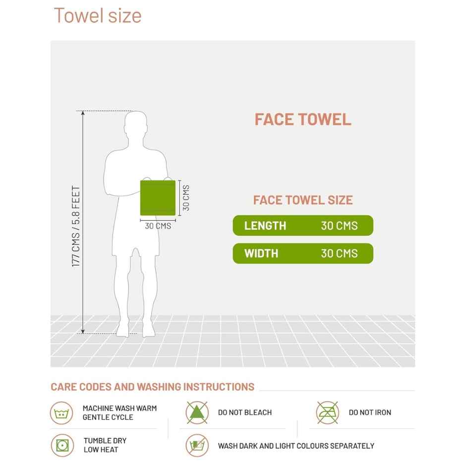 DDECOR -Yarn Dyed Sporty Look 100% Cotton Reversible 500 GSM Face Towel - Orange/Yellow