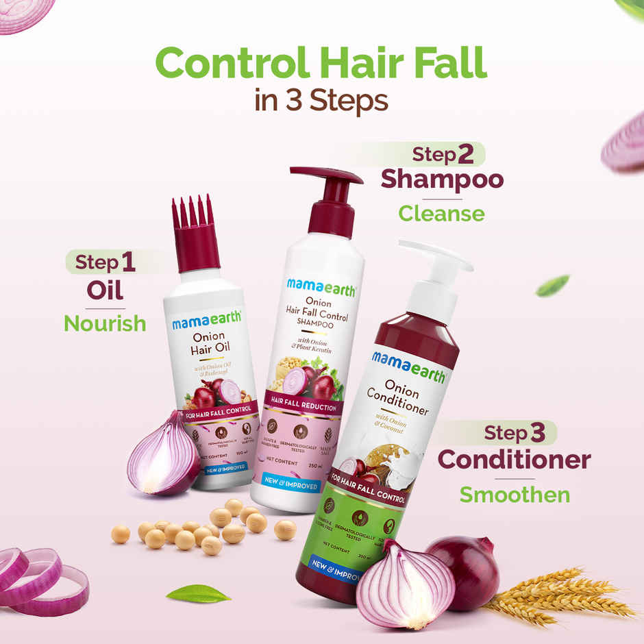 Mamaearth Onion Hair Oil for Hair Fall Control with Onion & Redensyl
