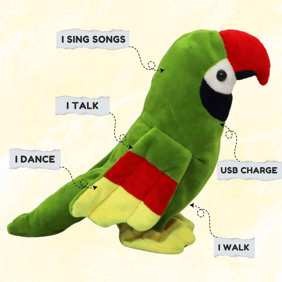 Toytales Parrot | Talking Toy | Soft Toy | Plushie | Birthday Gift | Toys For Baby | Gift For Kids