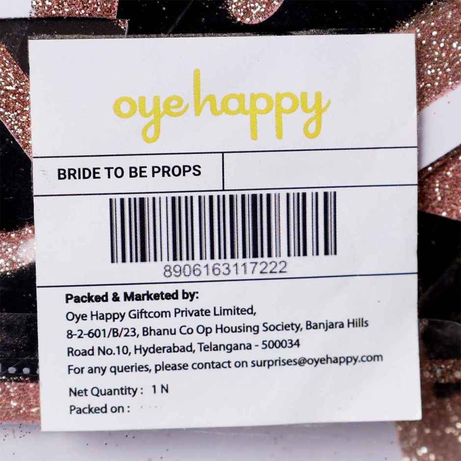 Oye Happy Bride To Be Props