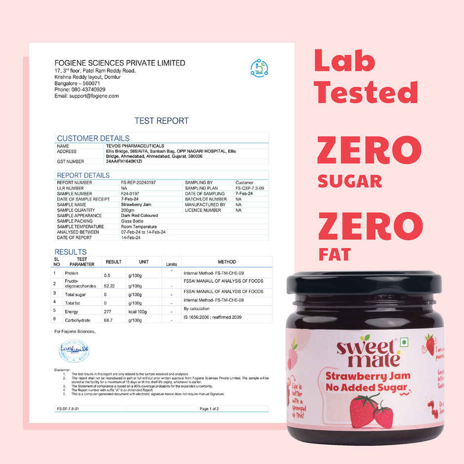 Sweetmate Sugar Free Strawberry Jam