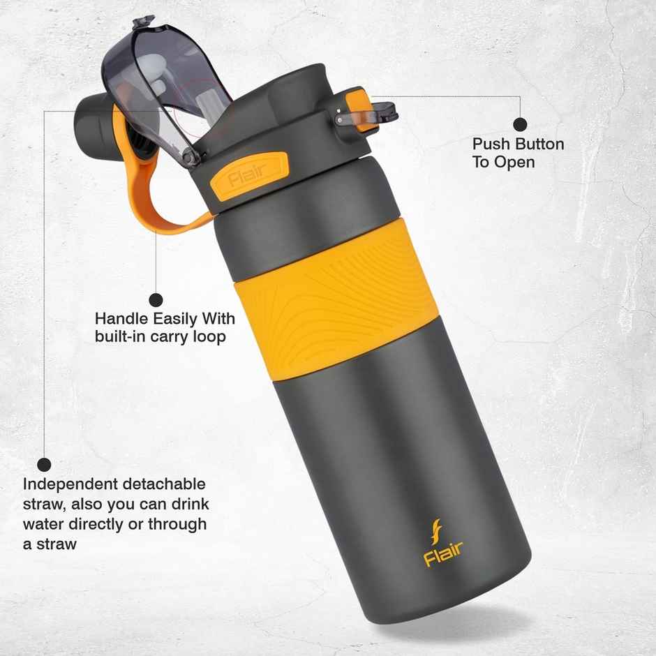 Flair Onyx Vacuum Insulated Stainless Steel Water Bottle 800 ml | Black