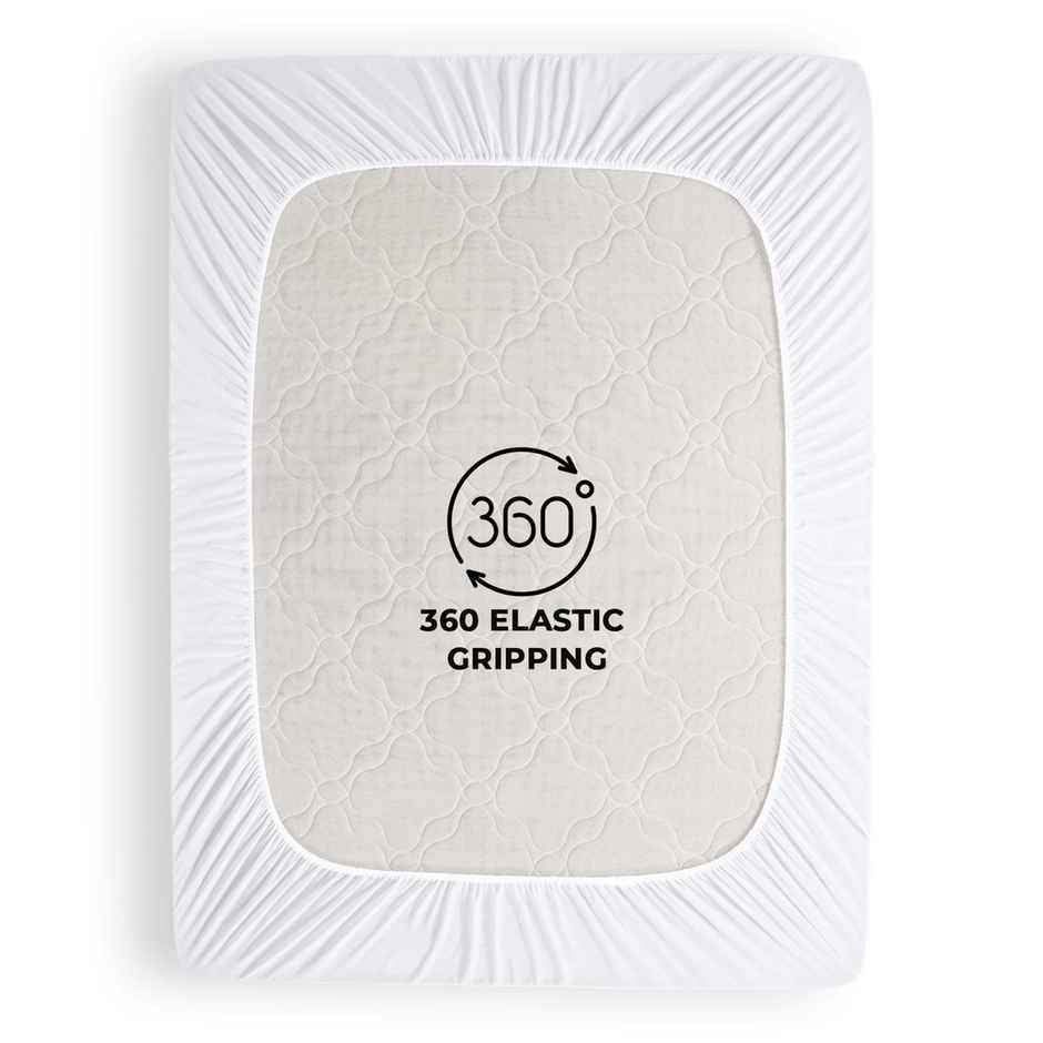 Story@Home Terry 100% Waterproof and Dustproof Double Size Mattress Protector White | 78 x 72 Inch