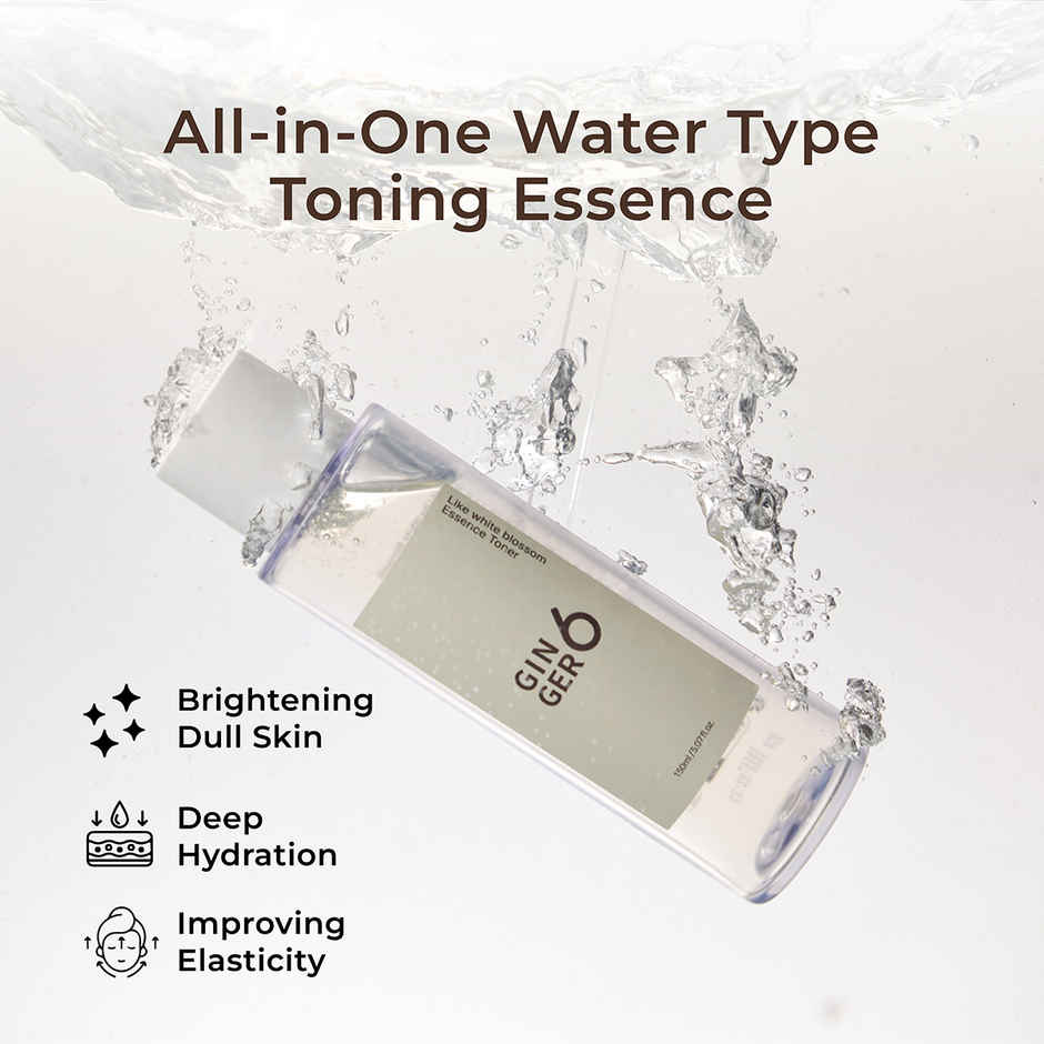 GINGER6 White Blossom Toner | 86% Ginger Water, Brightening, Anti-Aging, Niacinamide, Peptides,Vegan