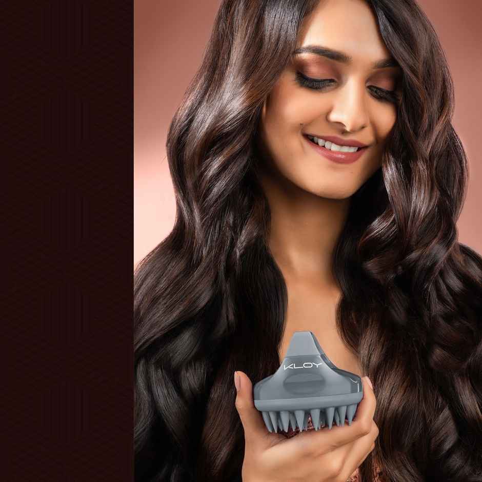 Hair Scalp Massager Shampoo Brush with Soft Silicone Bristles Manual Hair Massager for Blood Circulation Grey