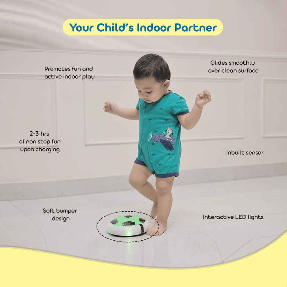 Fablue Floating Hover Football Toy for Kids - USB Type C Rechargeable Football Toy for Kids - Blue