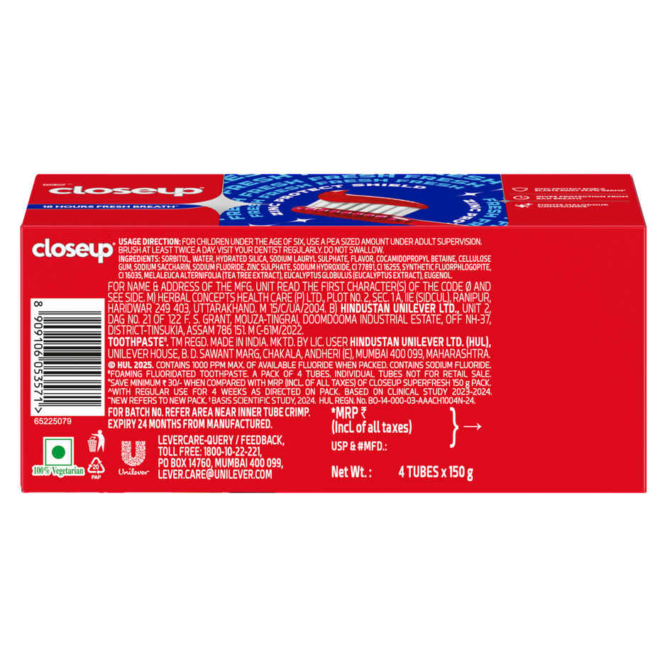 Closeup Toothpaste | Long lasting 18 Hours Of Fresh Breath & White Teeth