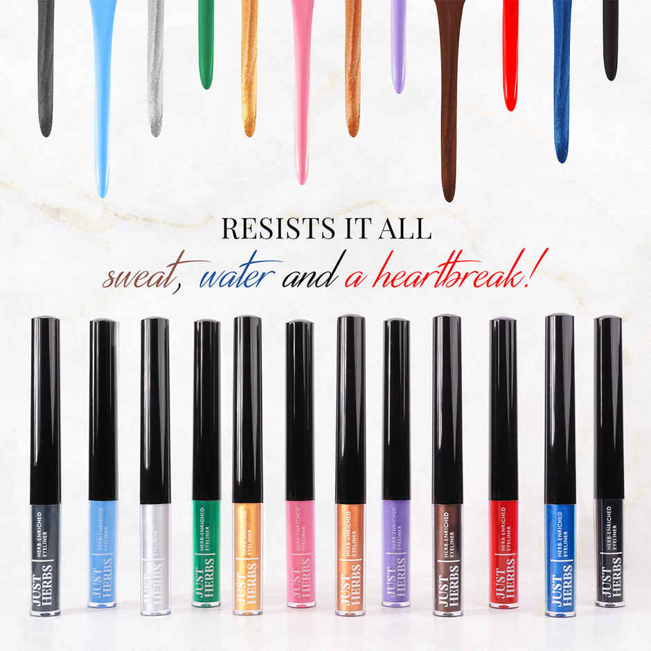 Just Herbs Liquid Eyeliner With Waterproof & Smudge-Proof Formula (Smoky Charcoal)
