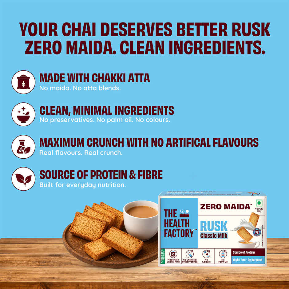 The Health Factory Milk Rusk | Zero Maida