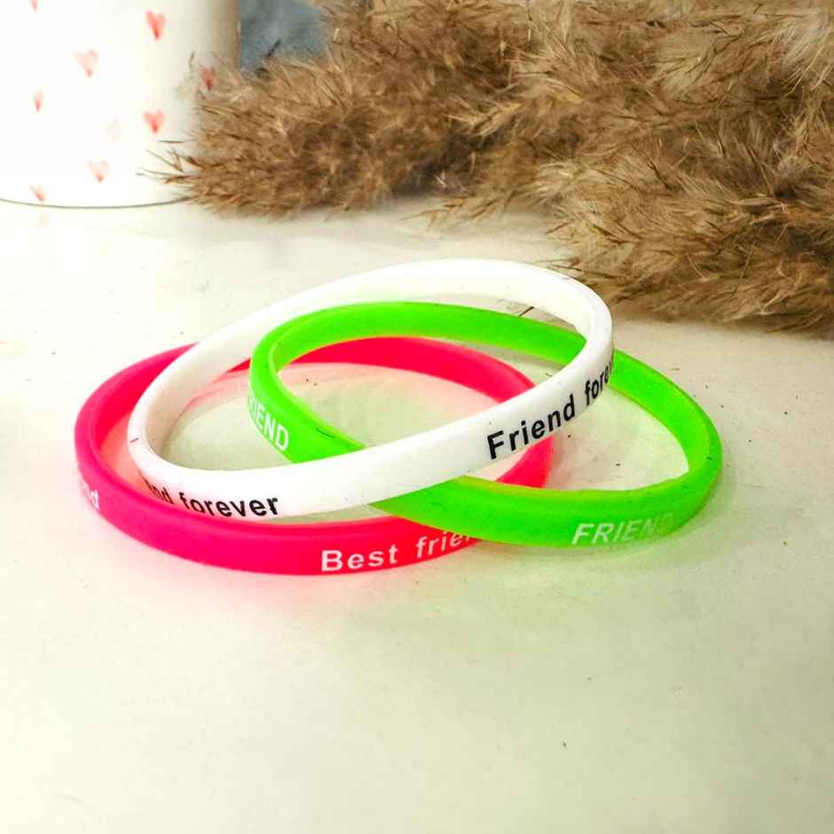 Fnp Friendship Day Yellow Rose Bouquet (1pc) & Mad Over Print Silicone Friendship Band (1pc) Combo