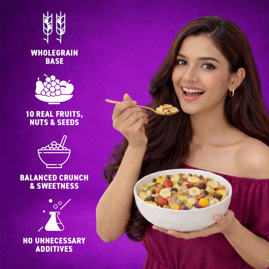 Bagrry's Crunchy Muesli 30% Fruit & Nut with Cranberries | 34% Rich Fibre Oats