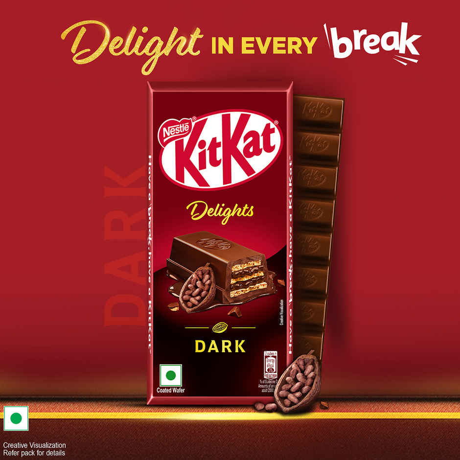 Nestle KitKat Delights Dark Choco Coated Wafer Chocolate Bar