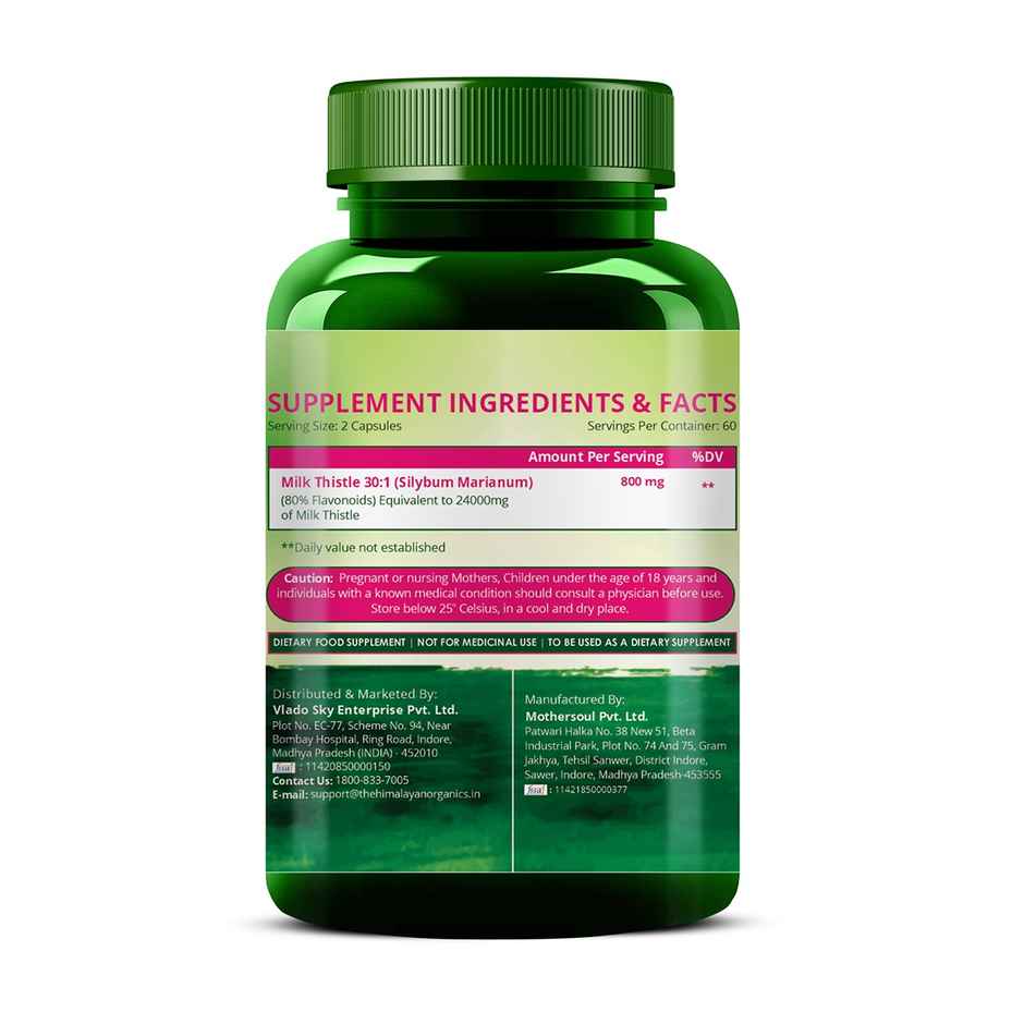 Himalayalam Organics Milk Thistle 120 VEGetarian Capsules