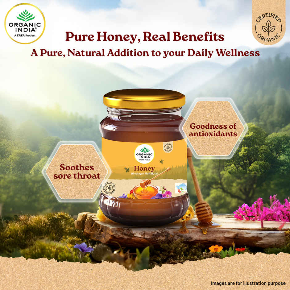 A TATA Product - Organic India, Himalayan Multi Floral Honey, Rich in Nutrients, Antioxidants