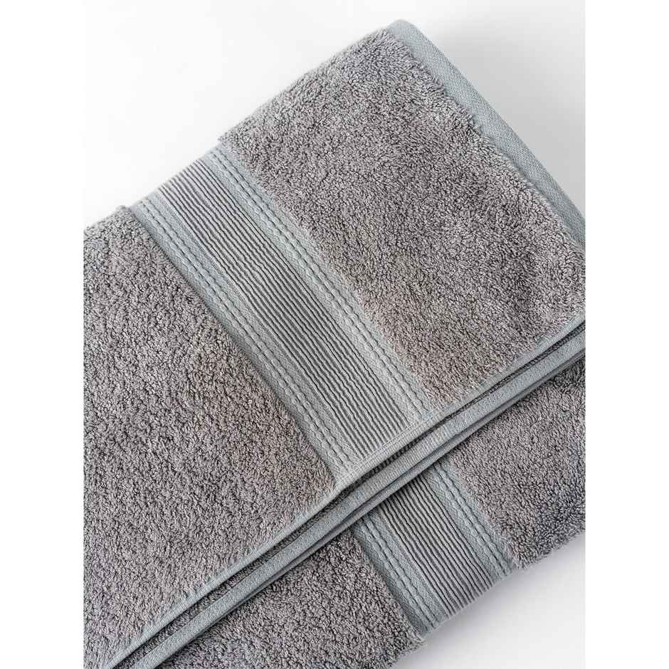 DDECOR Ecofriendly 70% Bamboo 30% Cotton Super Soft 650 GSM Solid Sustainable Bath Towel - Grey