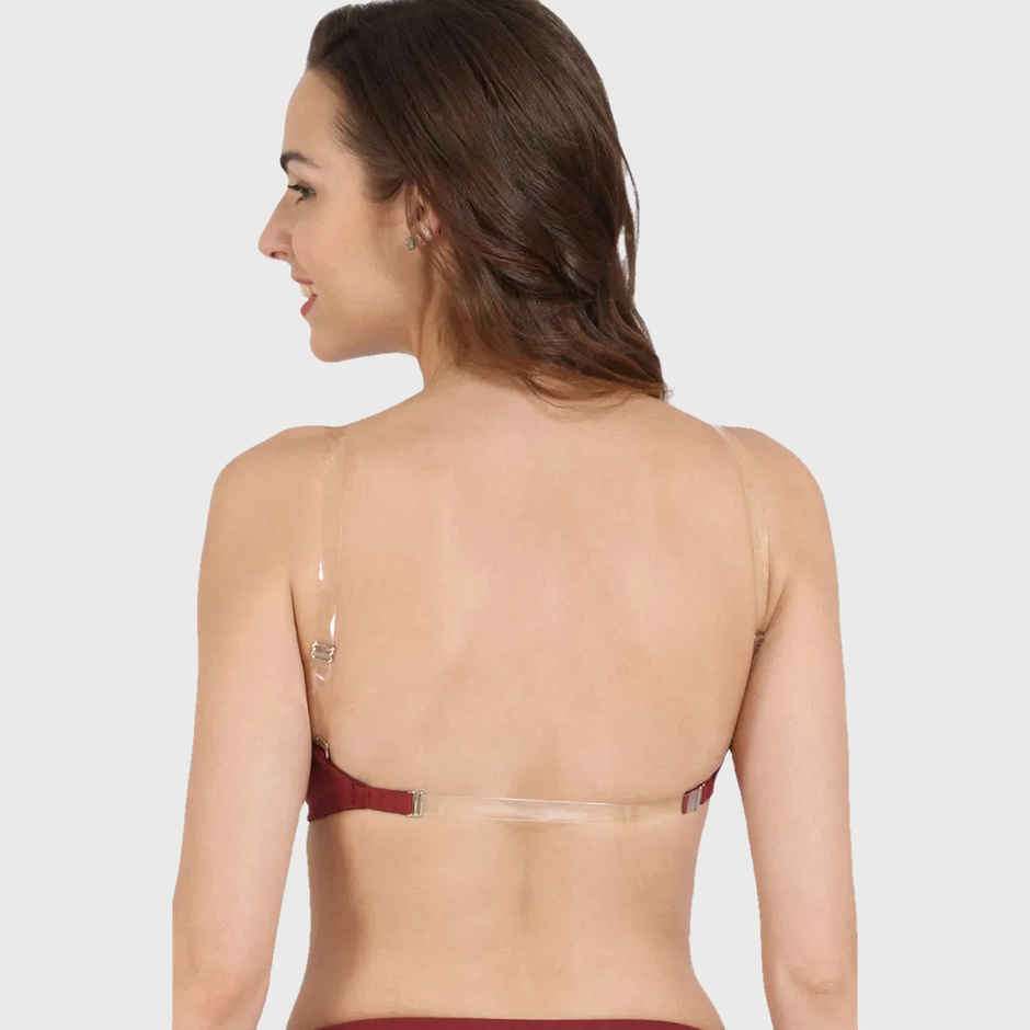 Zivame Women's Beautiful Basics Padded Non Wired 3/4Th Coverage Backless Bra | Red - 32B