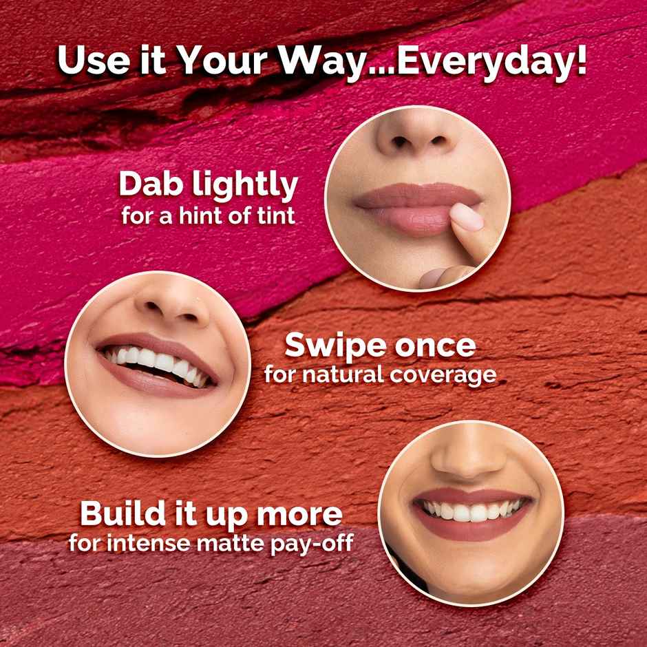 Mamaearth Moisture Matte Longstay Lipstick With Avocado Oil & Vitamin E - Cinnamon Nude