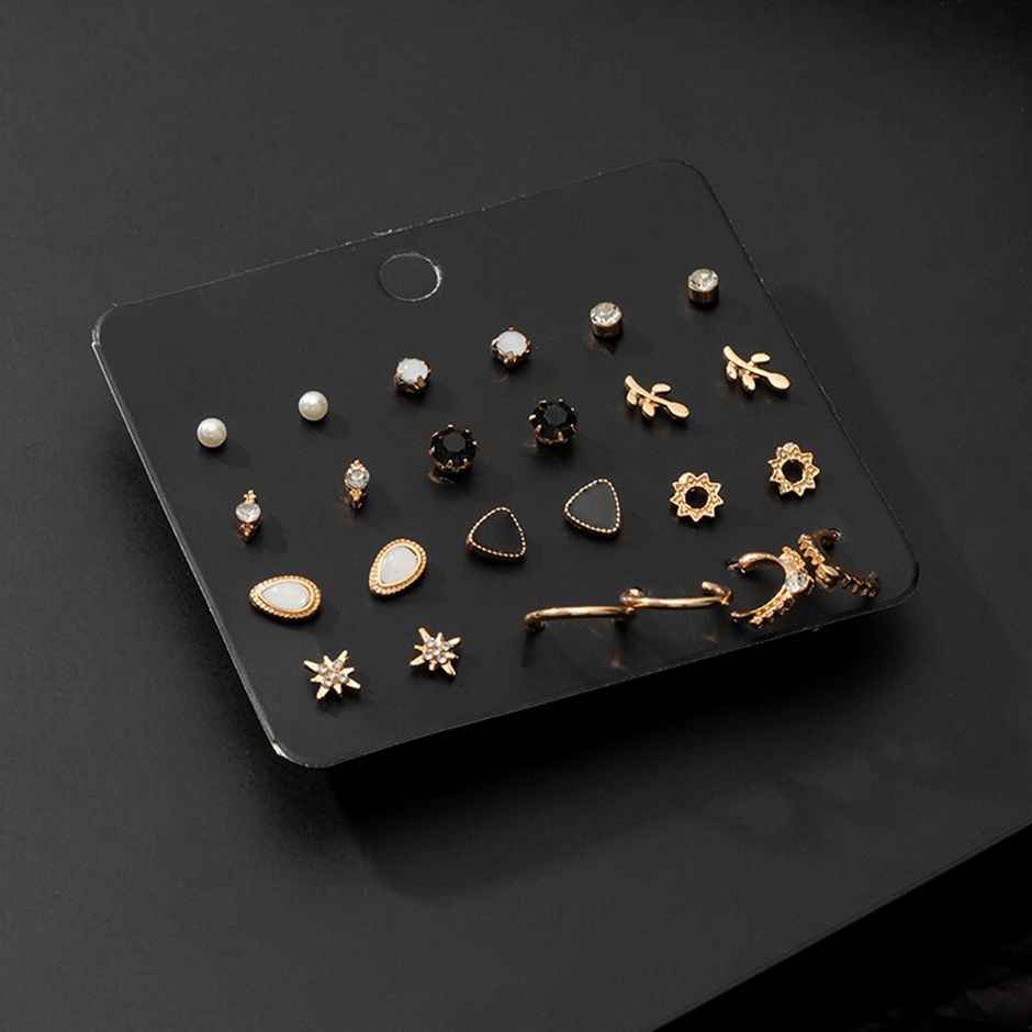 Fashion Frill Women's Stackable Earings Gold Regular