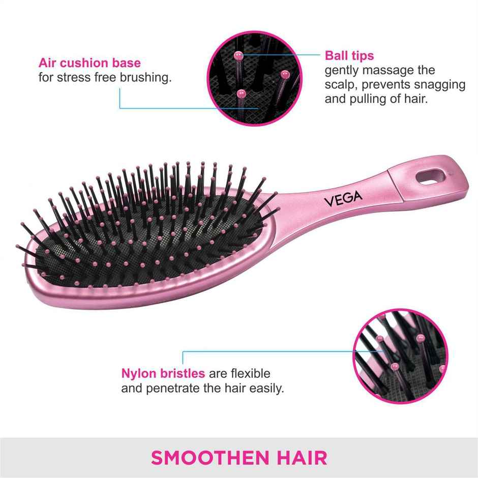 VEGA Cushion Hair Brush For Men & Women | All Hair Types (R1-Cb)