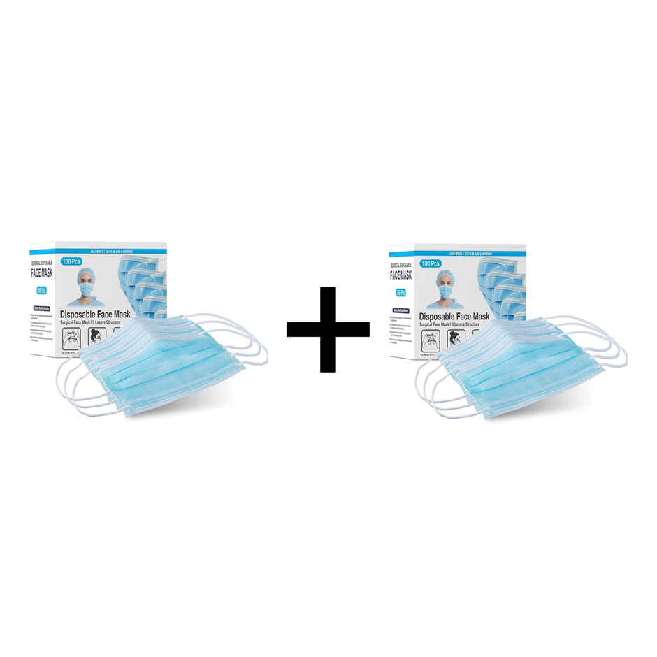 Filixtrue Disposable Surgical 3 Ply Mask Pack Of 100 Combo