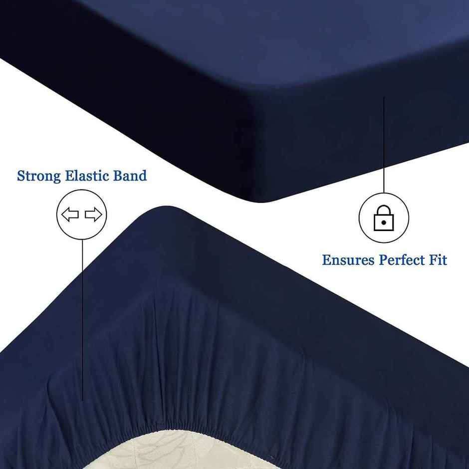 BAY6 Blue Terry Cotton 220 GSM Waterproof Mattress Protector For King Size Bed