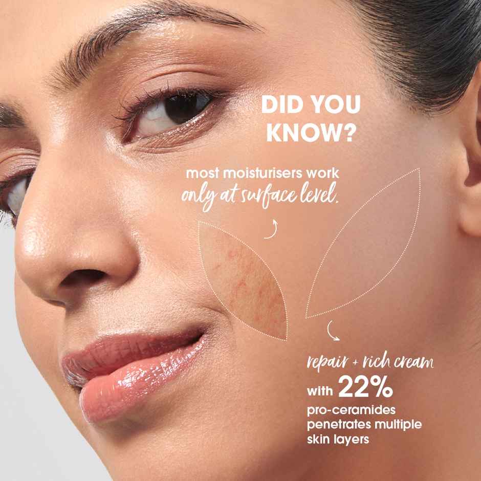 Simple Barrier Repair+ Hydrating Cream | 22% Ceramide Boosters | Moisturiser