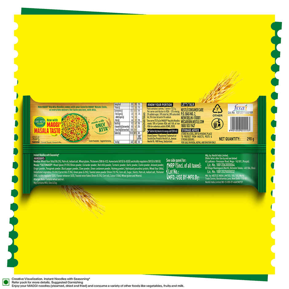 Maggi Veg Atta Noodles Made with Only Atta flour
