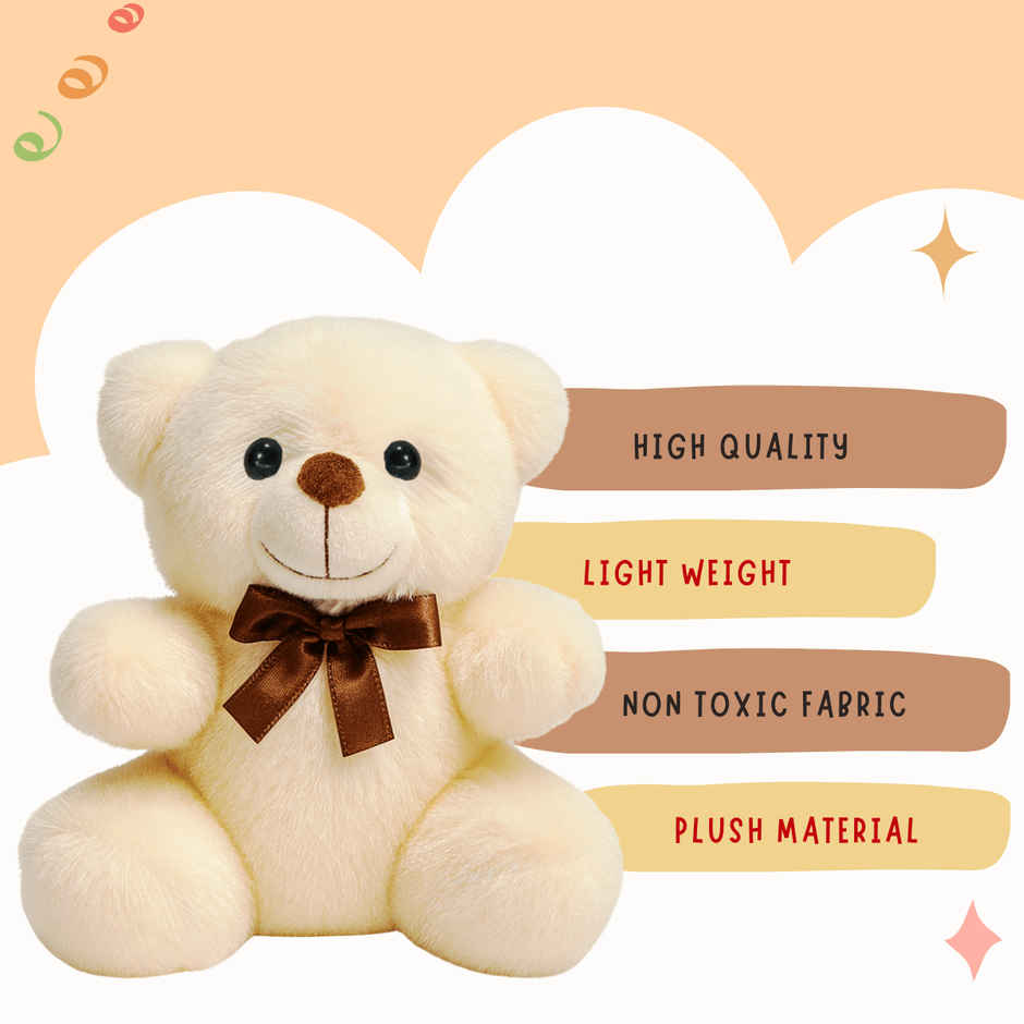 Toytales 3343 Teddy 25 cm Cream | Soft Toys | Birthday Gift |For kids|Gift for birthday