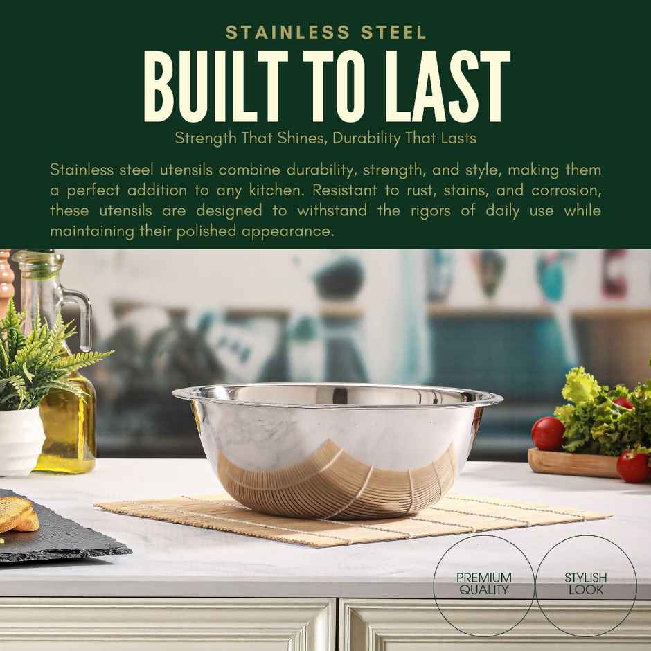 Jensons Stainless Steel Deep Mixing Bowl 24 cm