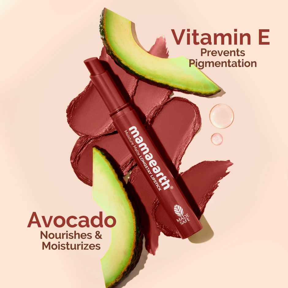 Mamaearth Moisture Matte Longstay Lipstick With Avocado Oil & Vitamin E - Citrus Nude