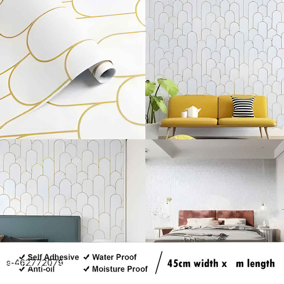 Wollzo White Decorative Wallpaper