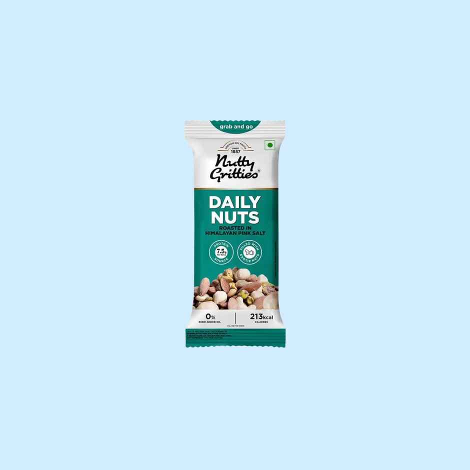 Nutty Gritties Daily Mix Nuts Roasted In Himalayan Pink Salt - Macadamias, Hazelnuts, Pistachios, Almonds, Cashews