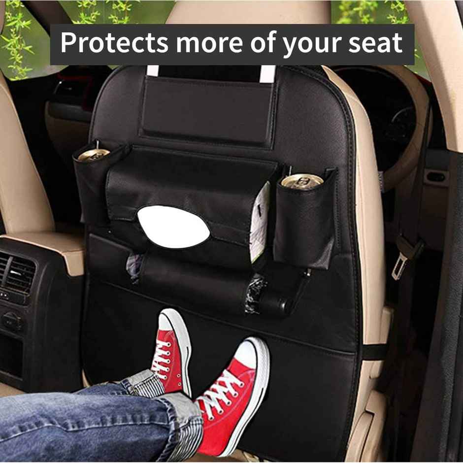 Autofurnish 3D Car Seat Back Multi Pocket Storage Bag Organizer Holder | Black
