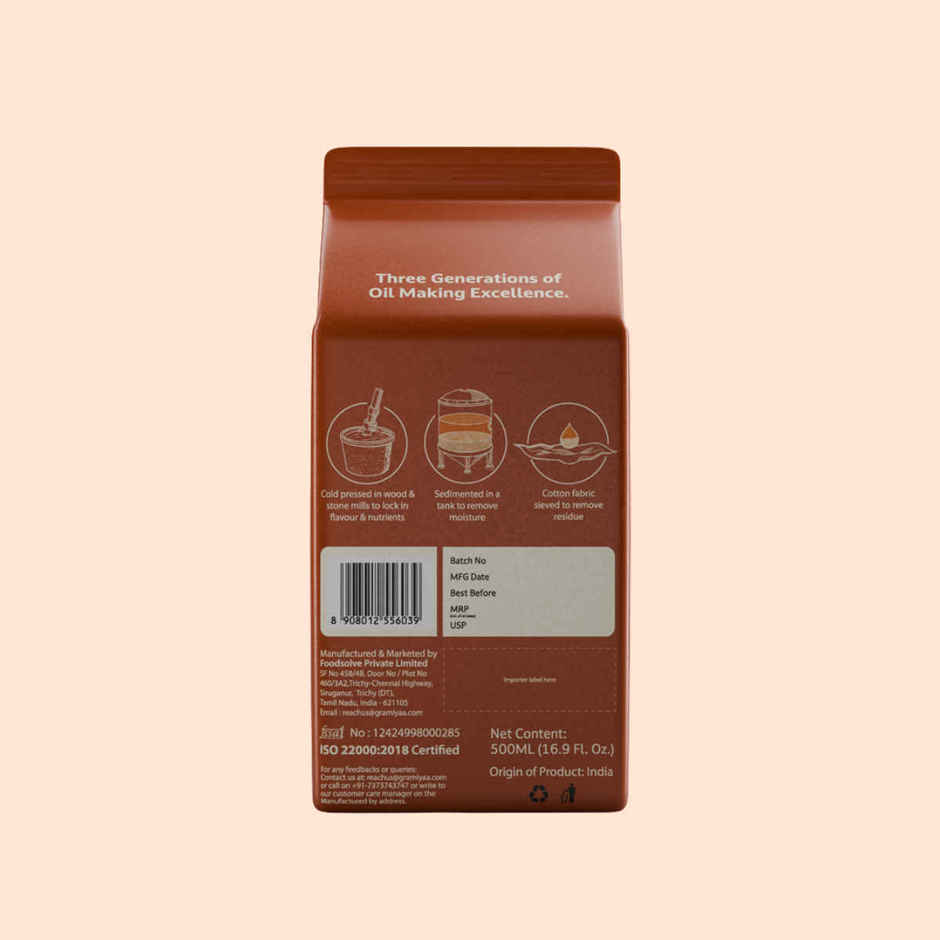 Gramiyaa Sesame Gingelly (Til) Wood Cold Pressed Oil
