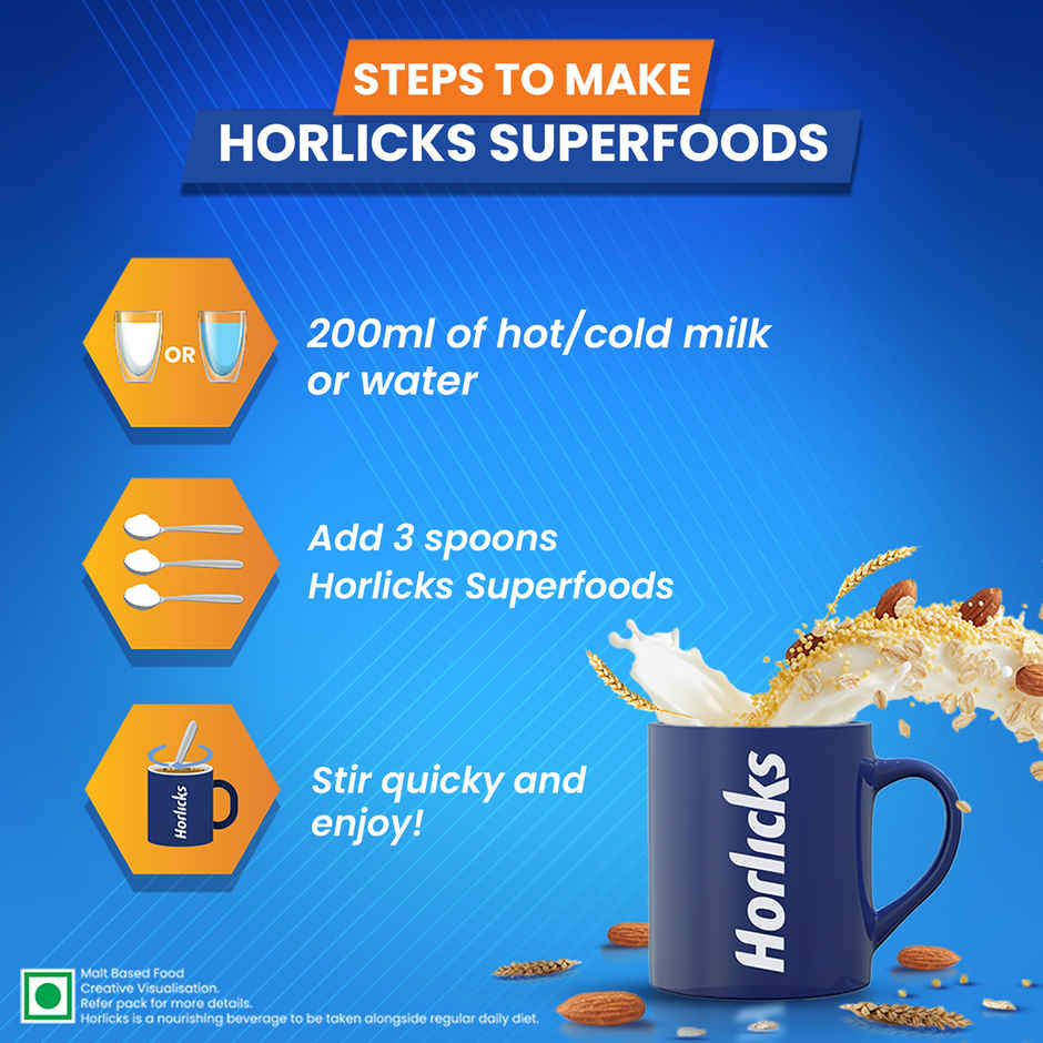 Horlicks No Added Sugar Nutrition Drink Jar | Superfoods