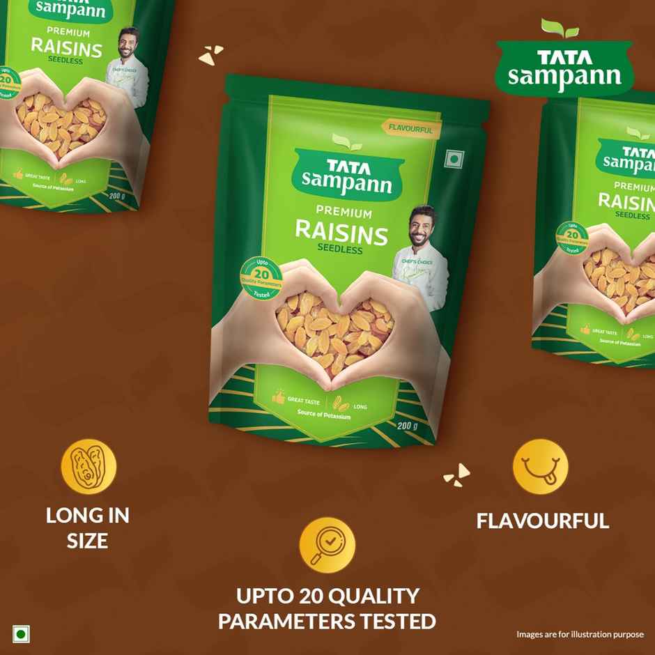Tata Sampann Absolutely Pure Premium Raisins/Kishmish Seedless
