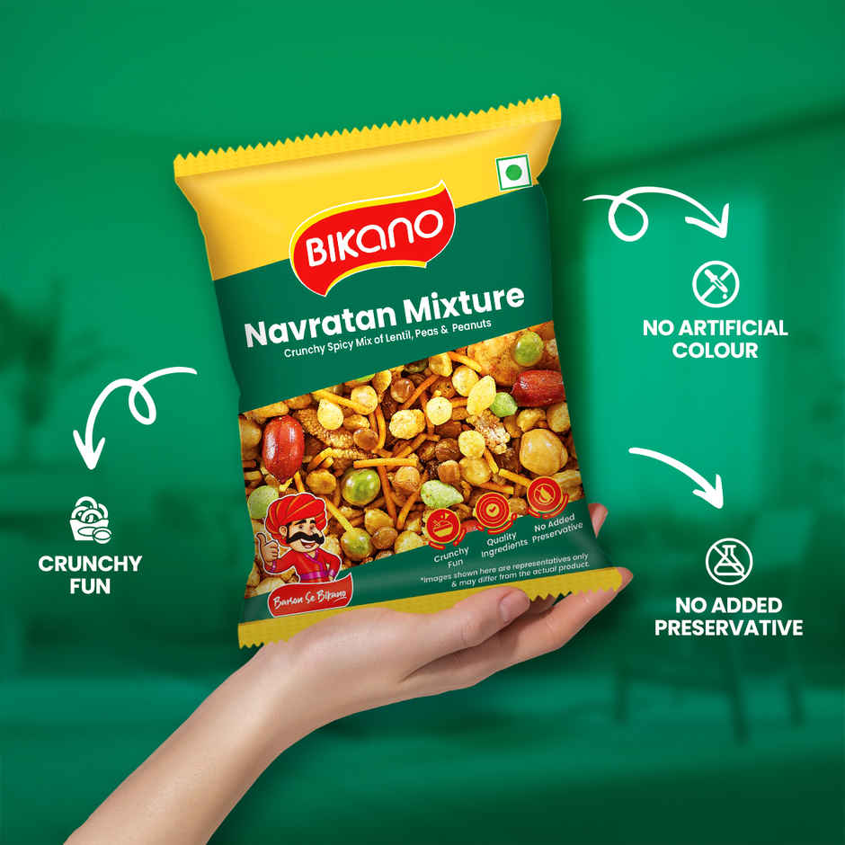Bikano Navratan Mixture | Crunchy & Spicy Indian Snack | Protein & Fiber-Rich | Tea-Time & Anytime Snack