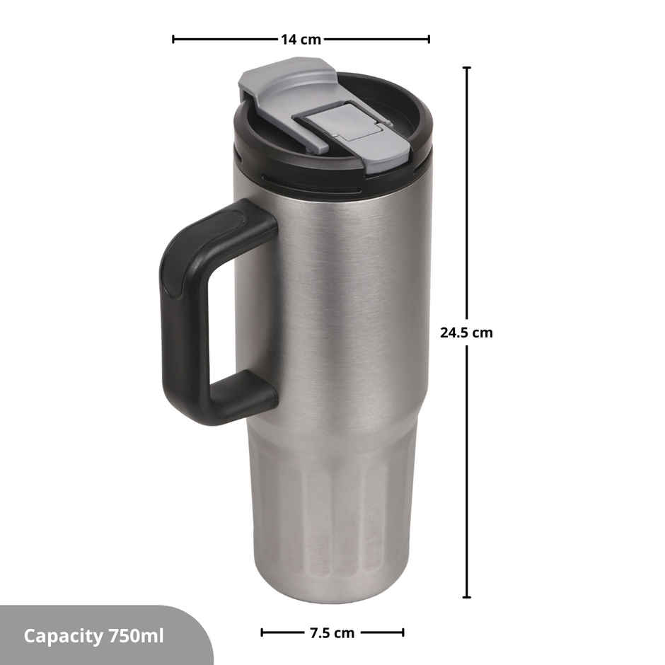 FLAIR Vogue Insulated Stainless Steel Tumbler with Lid | Grey - 750 ml
