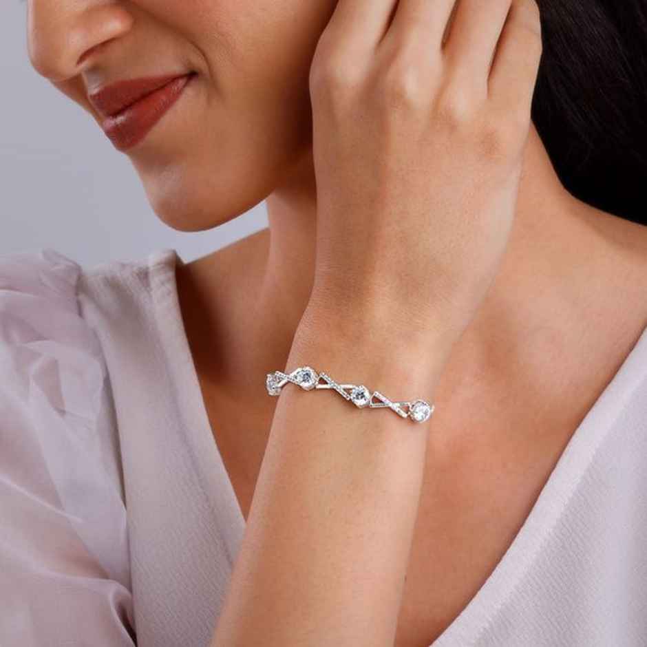 Giva Silver Zircon Excess Bracelet