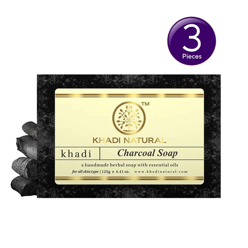 Khadi Natural Charcoal Soap For Deep Cleansing And Purifying Combo