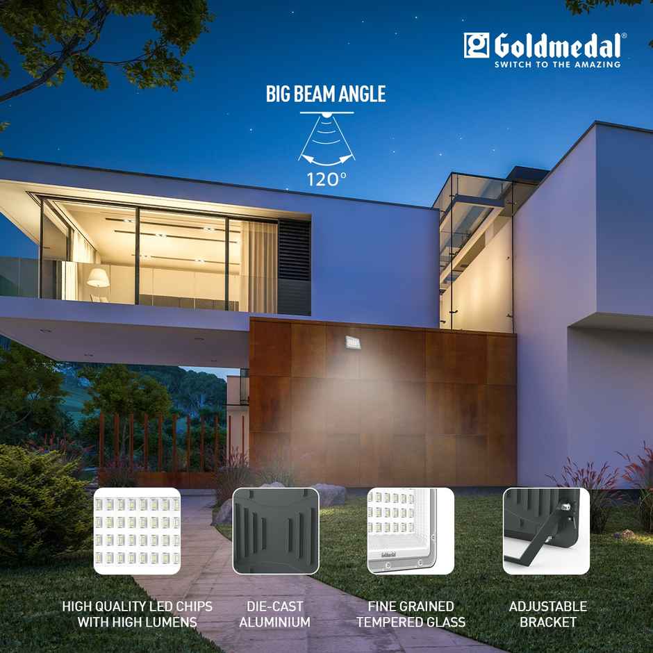 Gold Medal Luxo 50W Outdoor IP66 Waterproof LED Flood Light | Focus Light for Garage,Garden,Parking & Outdoor Lighting