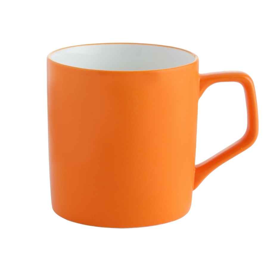 Clay Craft Fine Ceramic Director Coffee Mug Set | Set Of 4 | Orange and Yellow