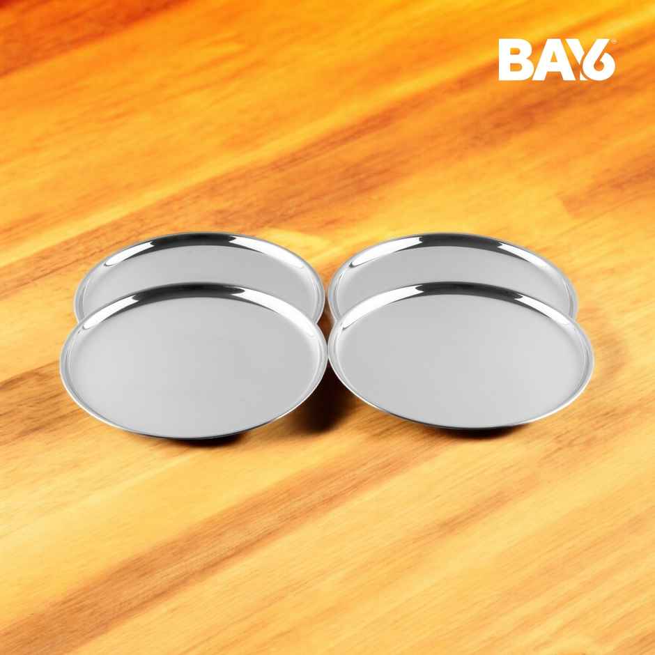 BAY6 Steel Thali 9 Inch -(4pc)