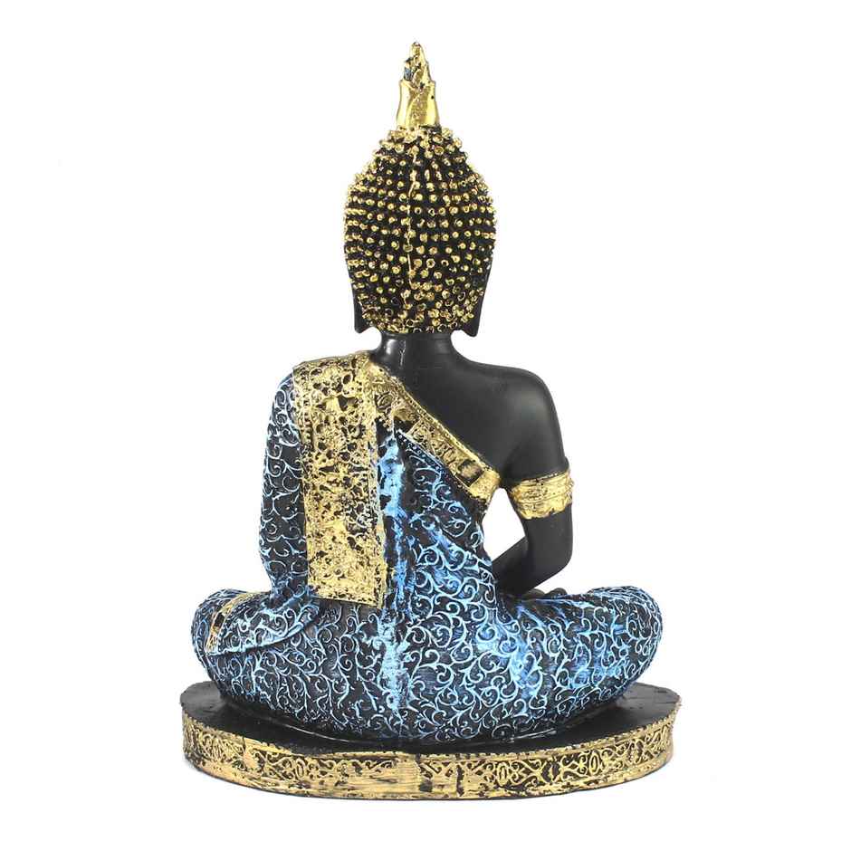 Casacraft by Pepperfry Blue Meditating Buddha Decorative Statue Showpiece