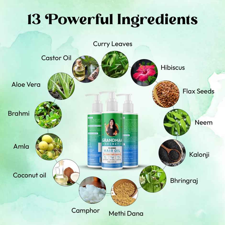 Nidhi'S Grandmaa Secret 13 Herbs Hair Oil For Hair Fall Control